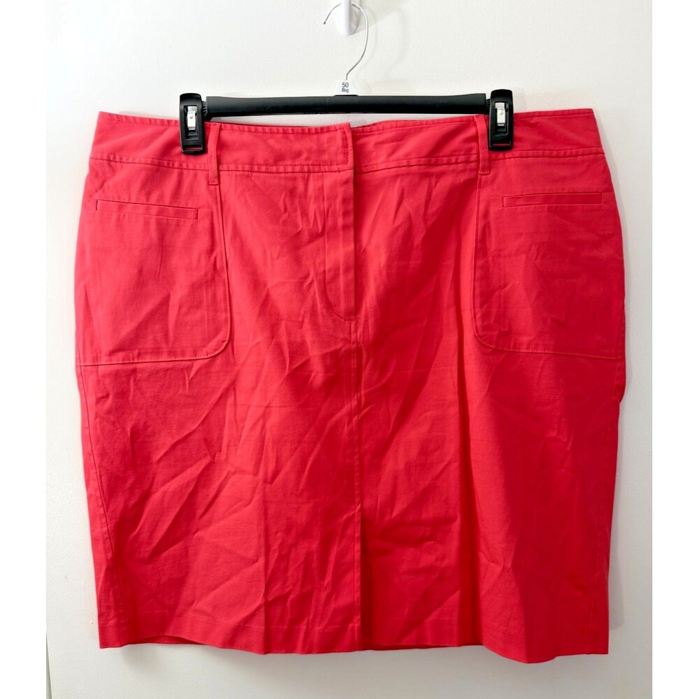 Bright Coral Pink Coastal Grandma Skirt New Women's Plus 22W 22 3X Happy